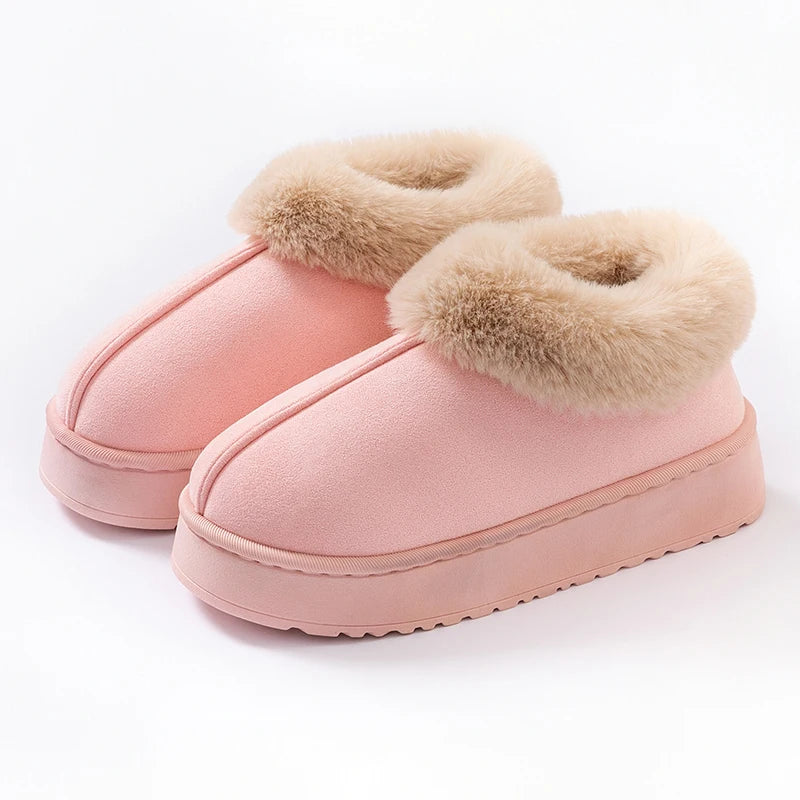 Winter Women Shoes Fashion Snow Boots Fluffy Plush Faux Fur Soft Slippers Outdoor Indoor Comfortable Warm Home men's Shoes