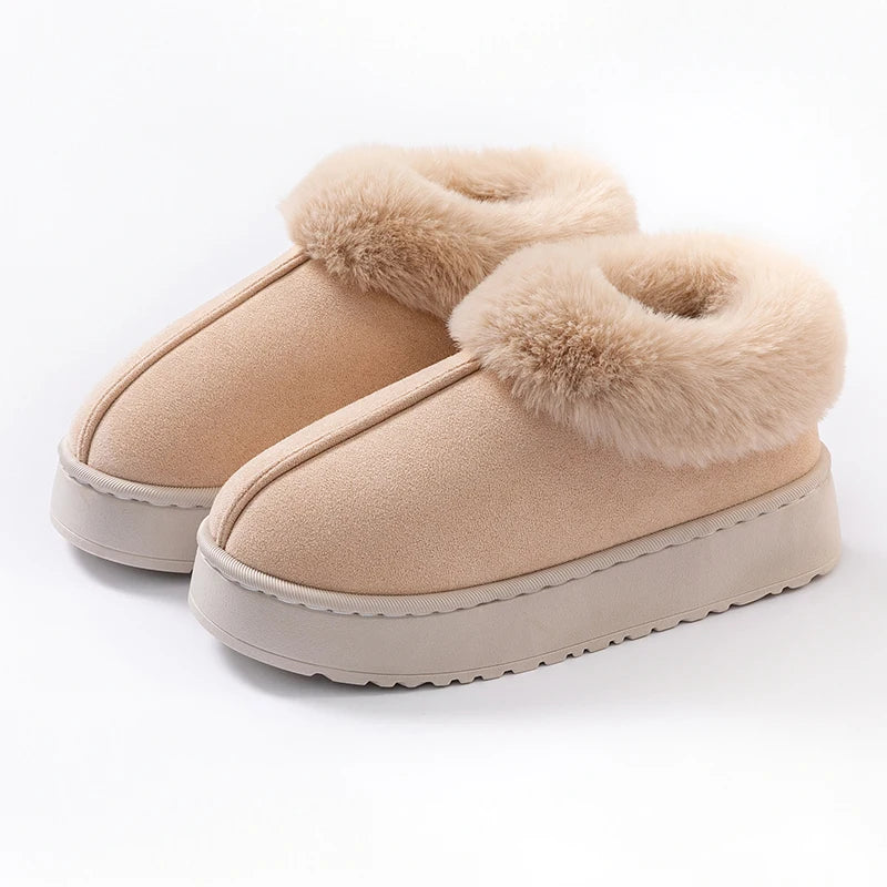 Winter Women Shoes Fashion Snow Boots Fluffy Plush Faux Fur Soft Slippers Outdoor Indoor Comfortable Warm Home men's Shoes