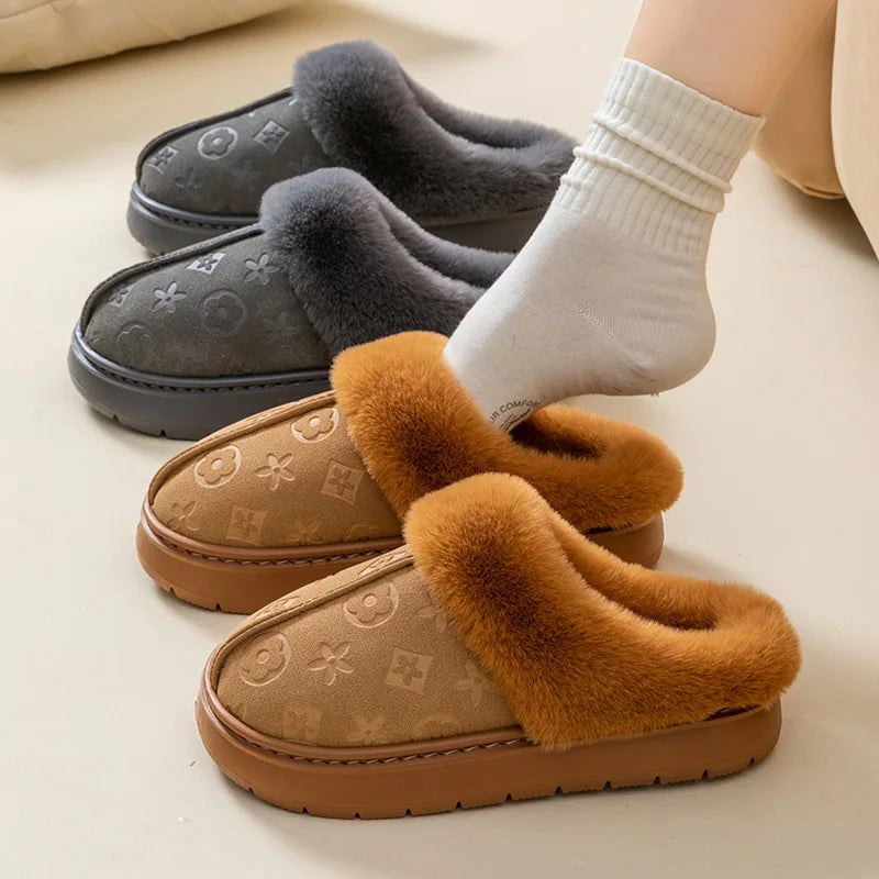 Cotton slippers for women, winter new home, indoor plush insulation, anti slip floor, cotton slippers for couples, winter