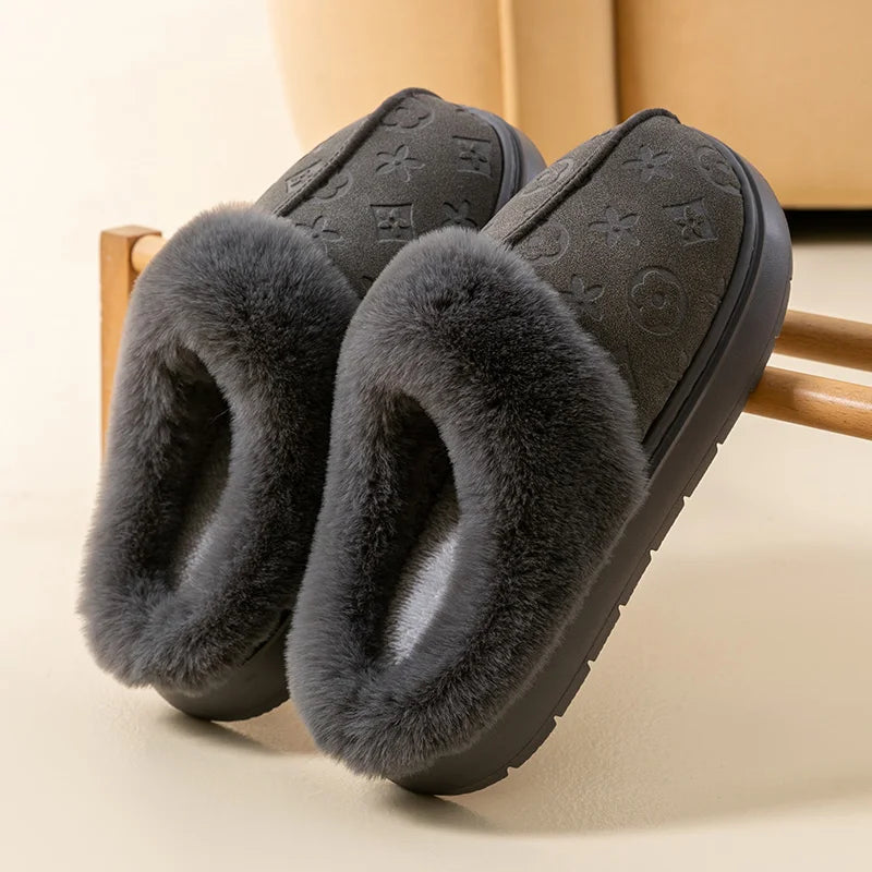 Cotton slippers for women, winter new home, indoor plush insulation, anti slip floor, cotton slippers for couples, winter