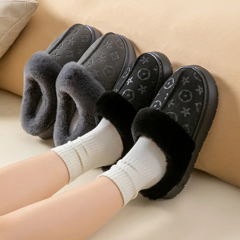 Cotton slippers for women, winter new home, indoor plush insulation, anti slip floor, cotton slippers for couples, winter
