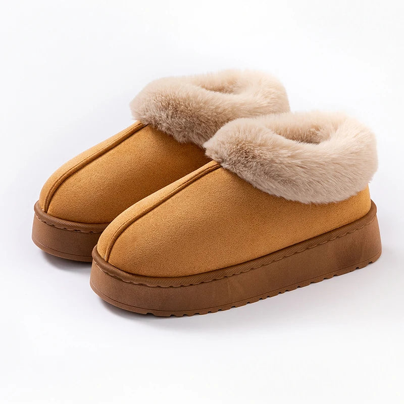 Winter Women Shoes Fashion Snow Boots Fluffy Plush Faux Fur Soft Slippers Outdoor Indoor Comfortable Warm Home men's Shoes